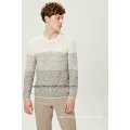 Contrast Color Pattern Knit Men Sweater